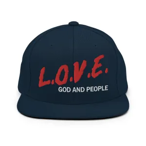 L.O.V.E God and People Snapback Hat