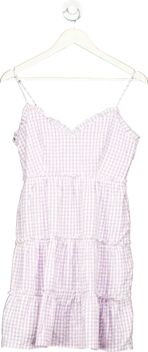 Love Tree Purple Gingham Dress UK M