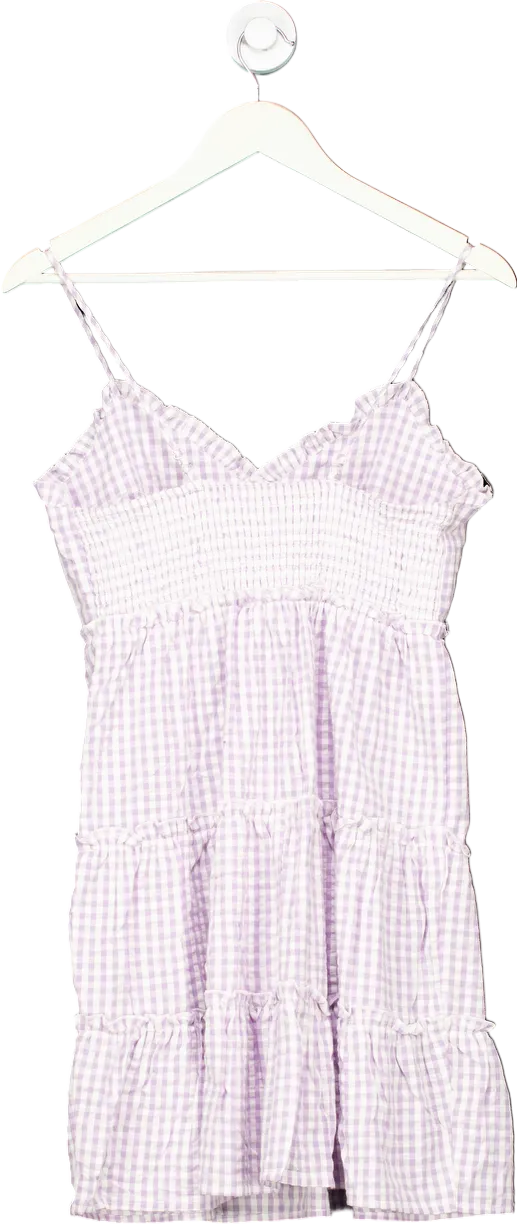 Love Tree Purple Gingham Dress UK M