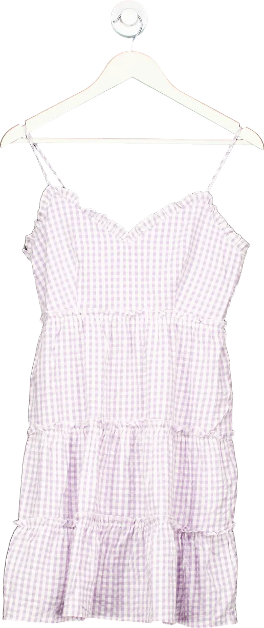 Love Tree Purple Gingham Dress UK M