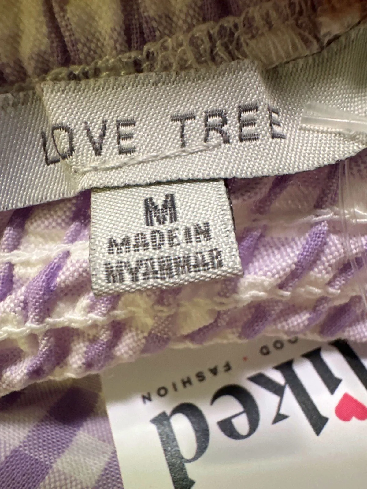 Love Tree Purple Gingham Dress UK M