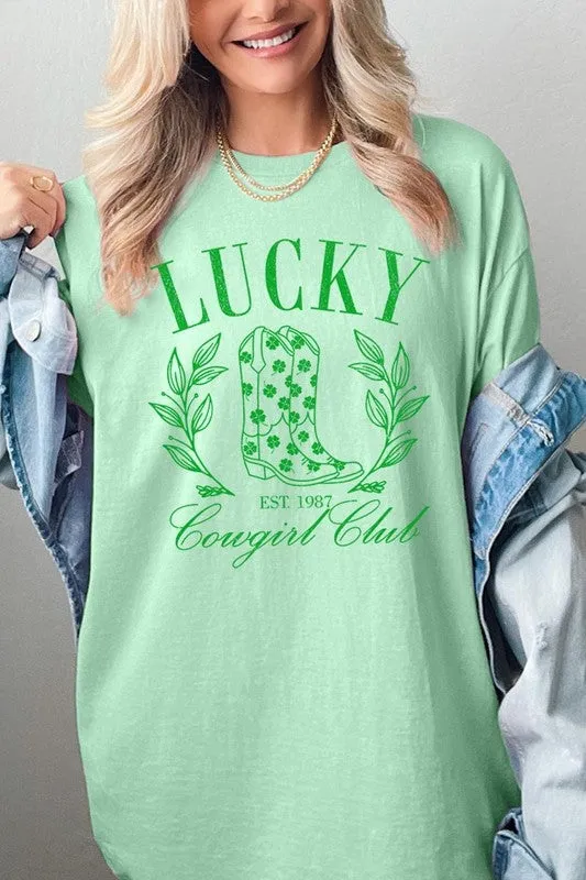 Lucky Cowgirl Boots  Graphic Plus Heavy Cotton Tee