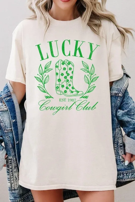 Lucky Cowgirl Boots  Graphic Plus Heavy Cotton Tee