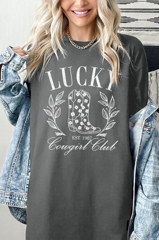 Lucky Cowgirl Boots  Graphic Plus Heavy Cotton Tee