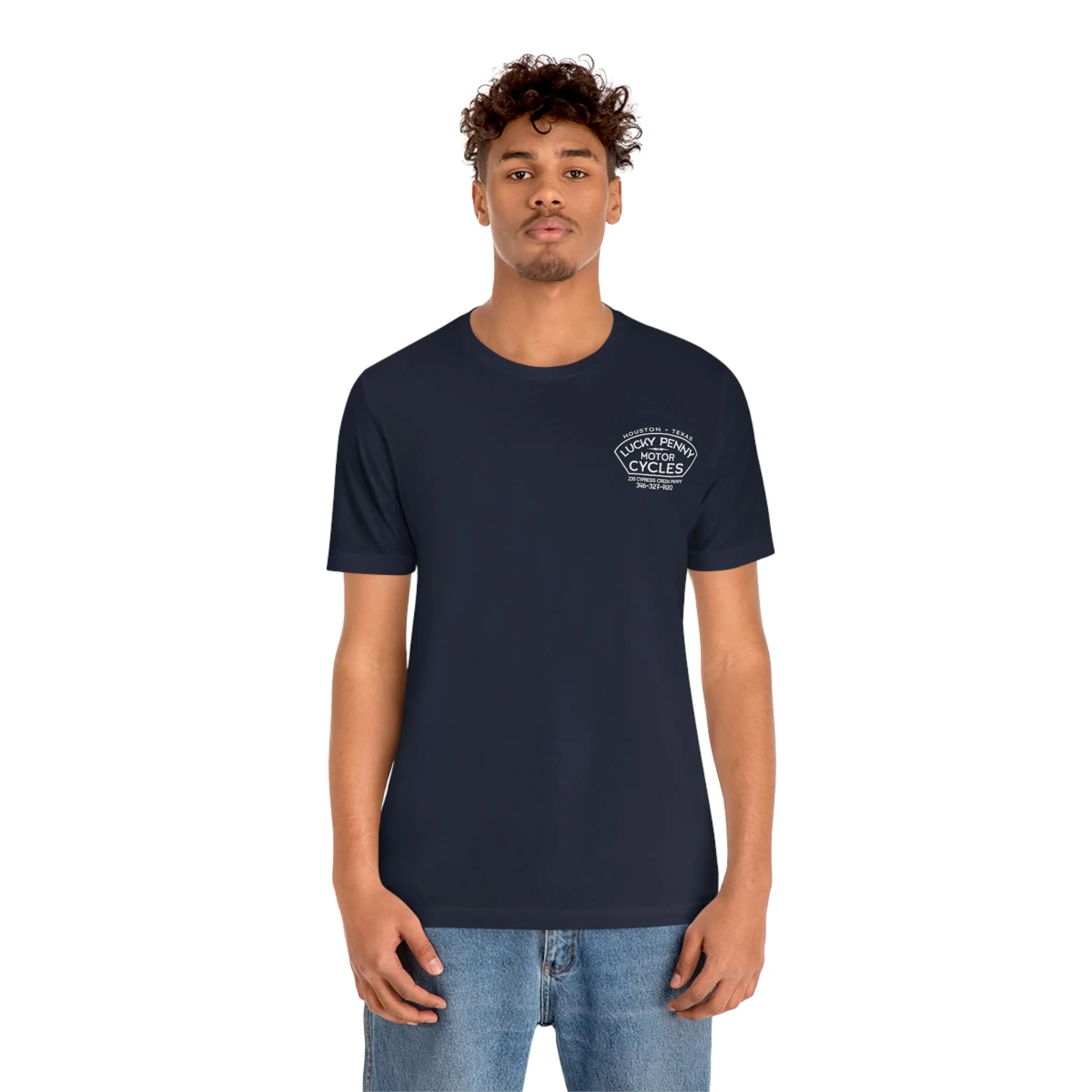 Lucky Penny Cycles Houston Script T-Shirt