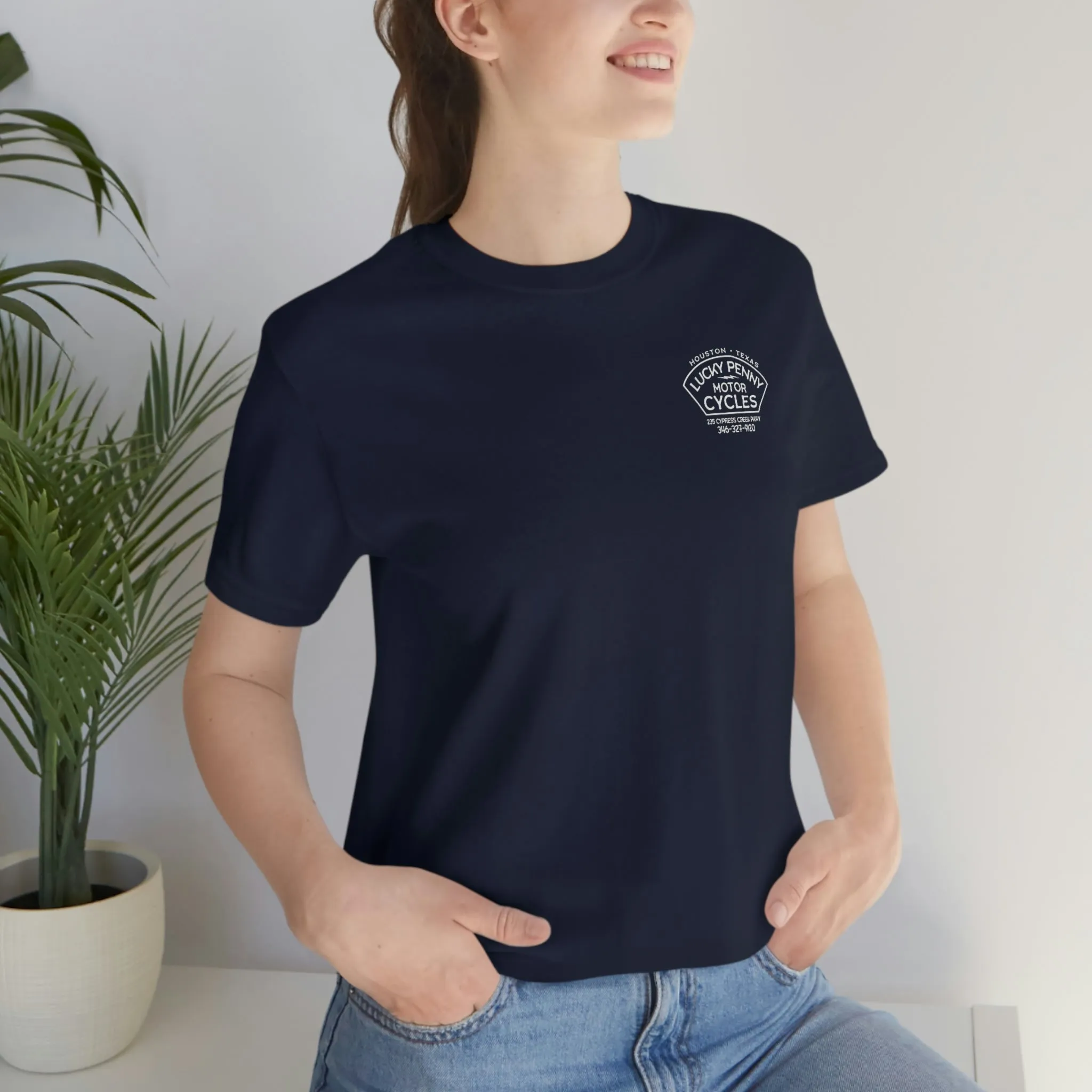 Lucky Penny Cycles Houston Script T-Shirt
