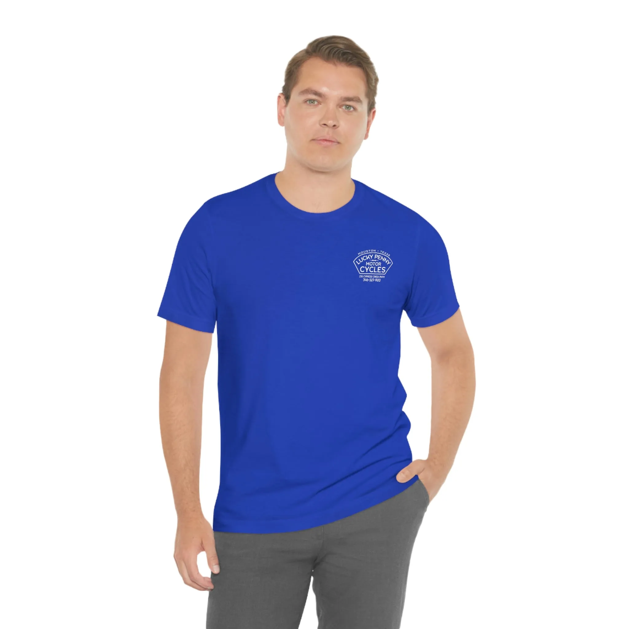 Lucky Penny Cycles Houston Script T-Shirt