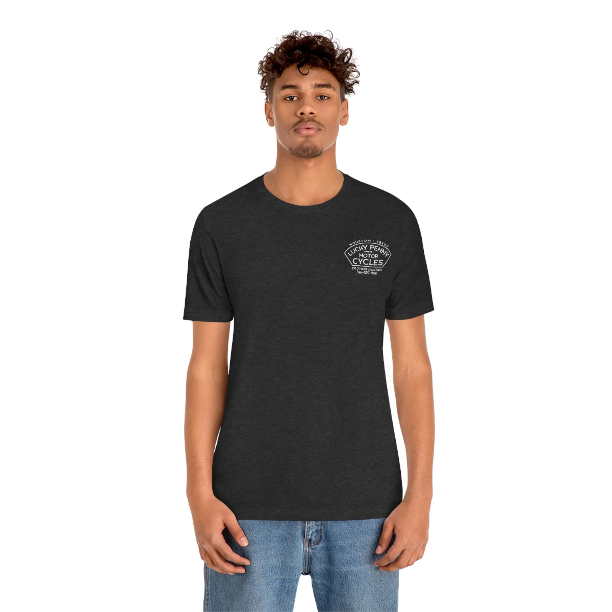 Lucky Penny Cycles Houston Script T-Shirt