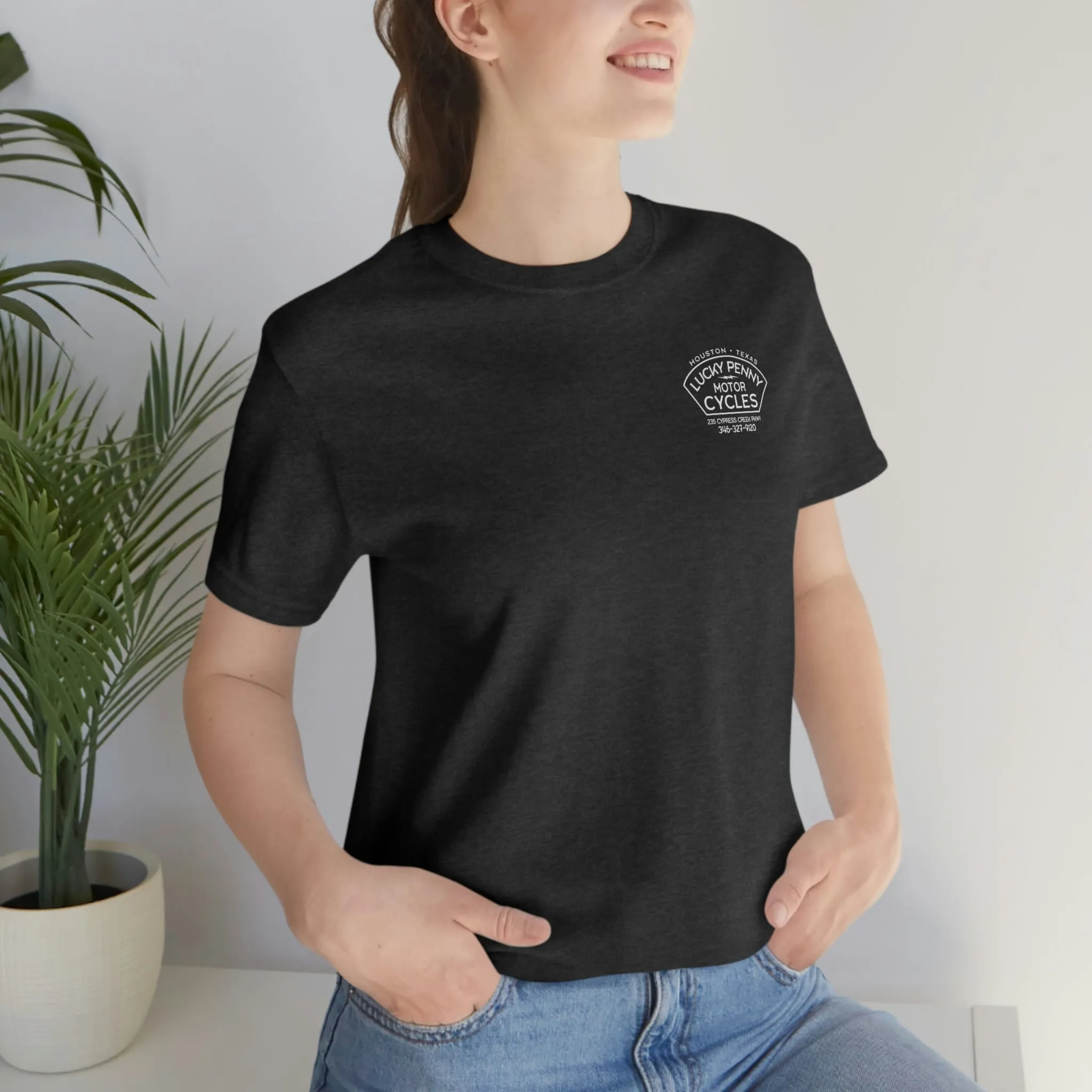 Lucky Penny Cycles Houston Script T-Shirt