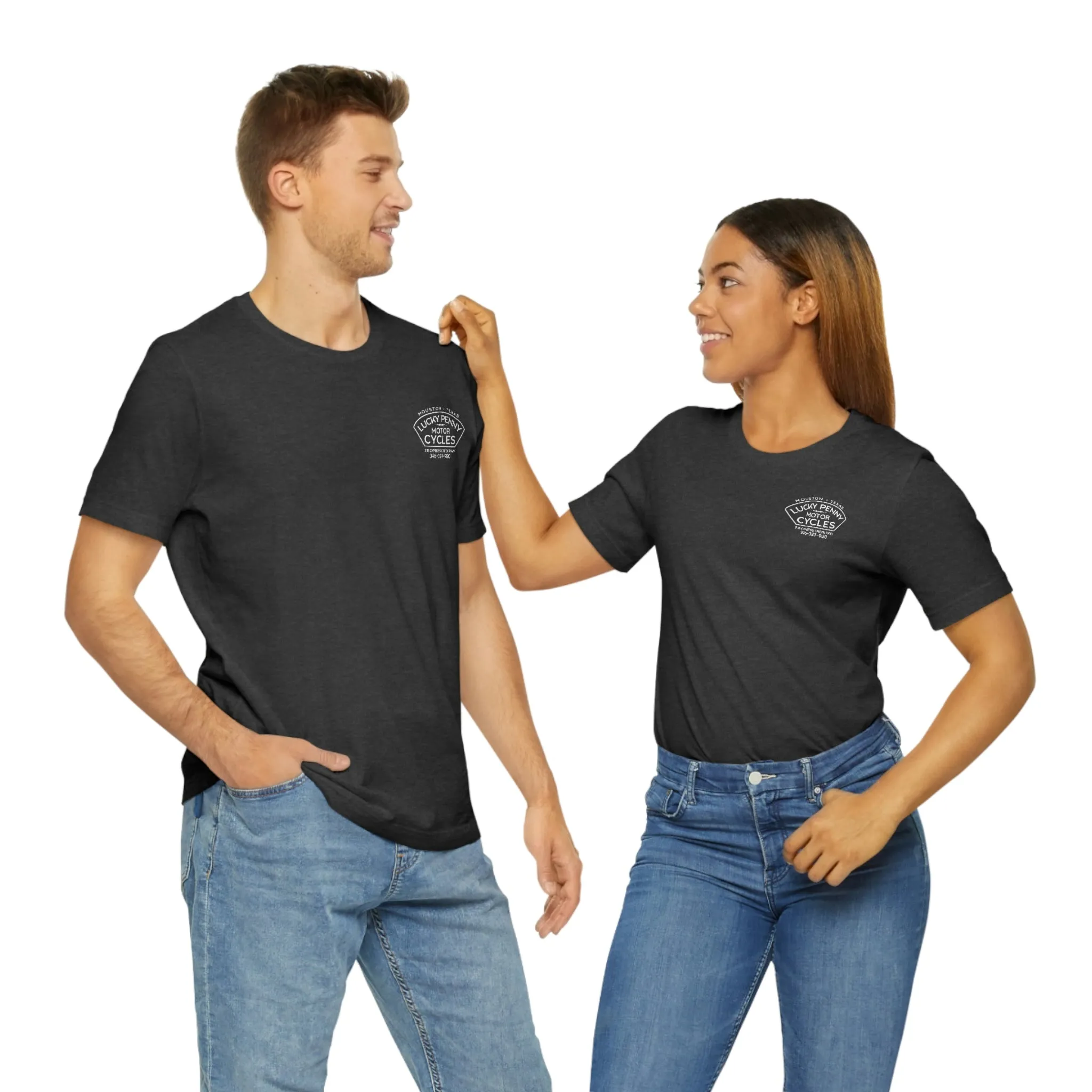 Lucky Penny Cycles Houston Script T-Shirt