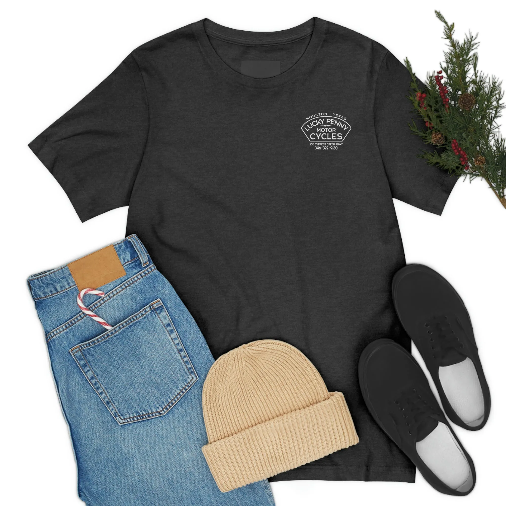 Lucky Penny Cycles Houston Script T-Shirt