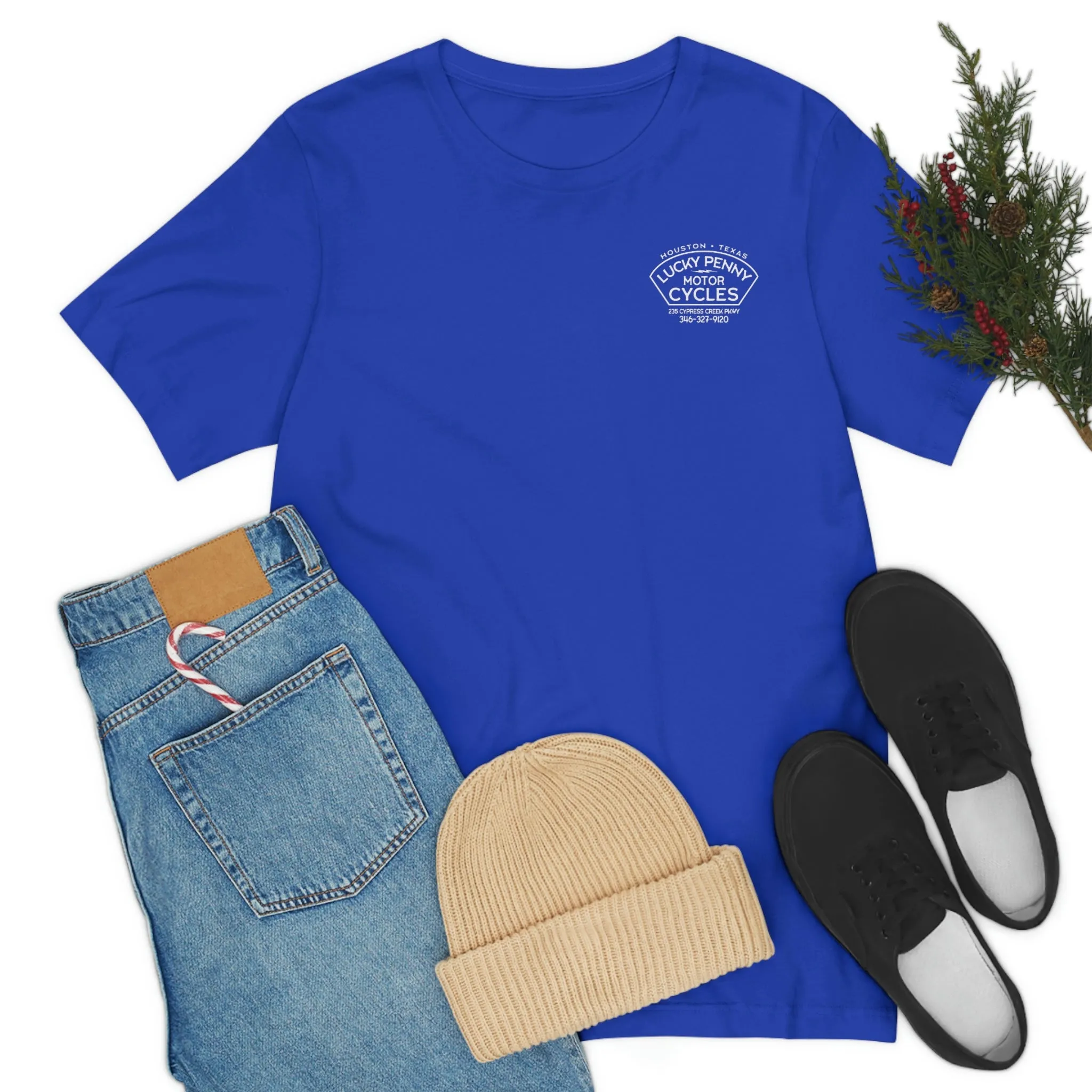 Lucky Penny Cycles Houston Script T-Shirt