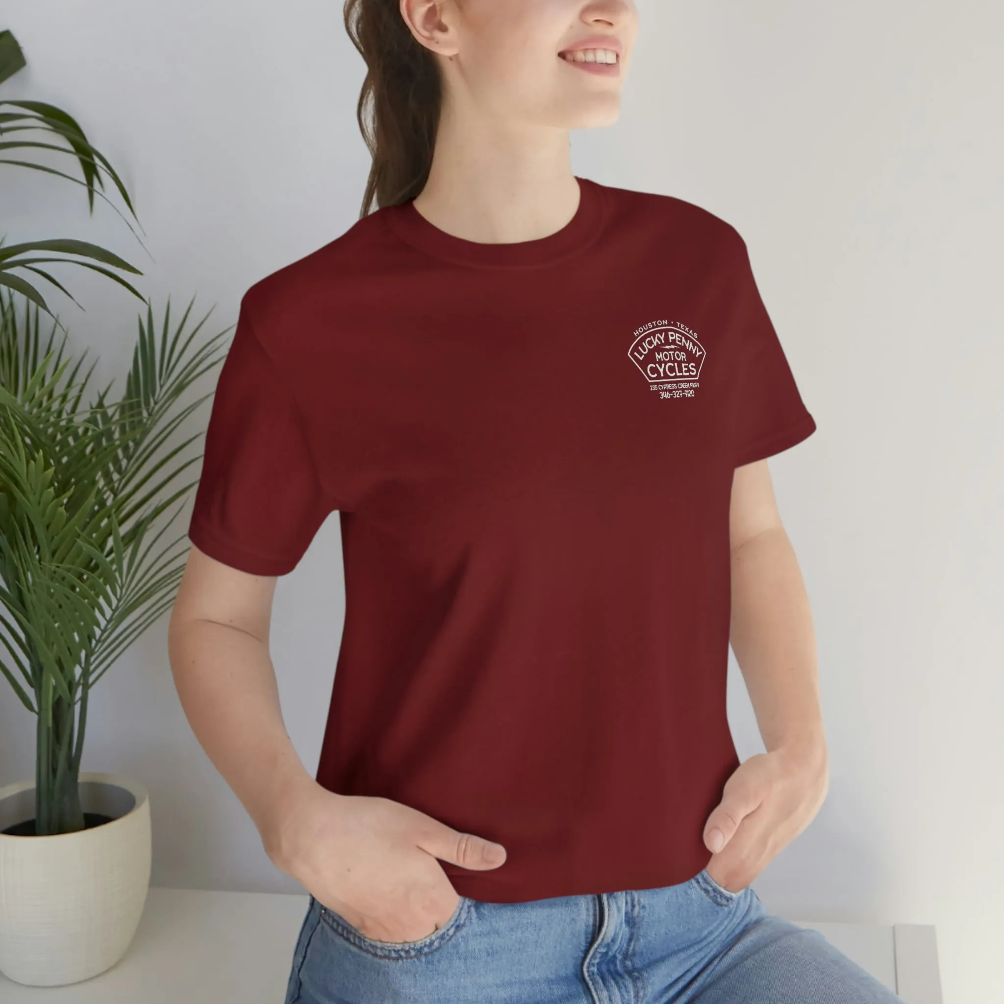 Lucky Penny Cycles Houston Script T-Shirt