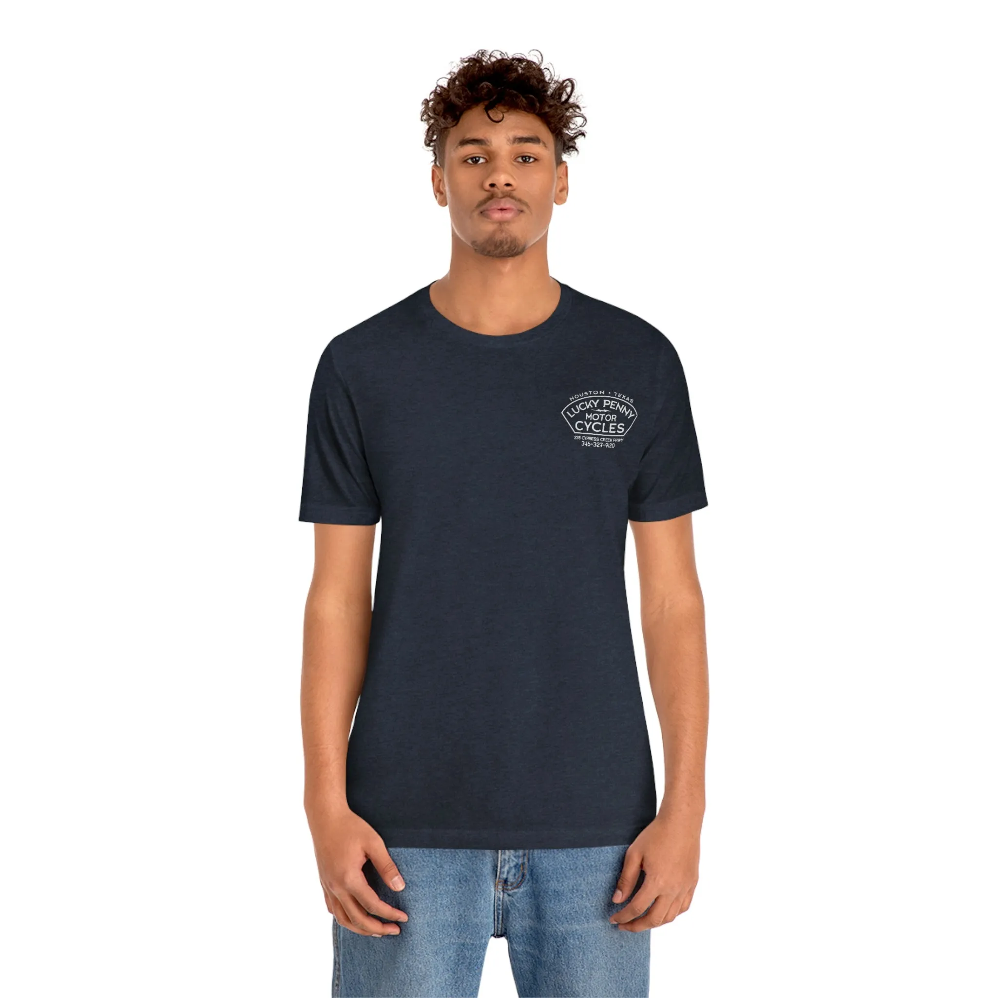 Lucky Penny Cycles Houston Script T-Shirt
