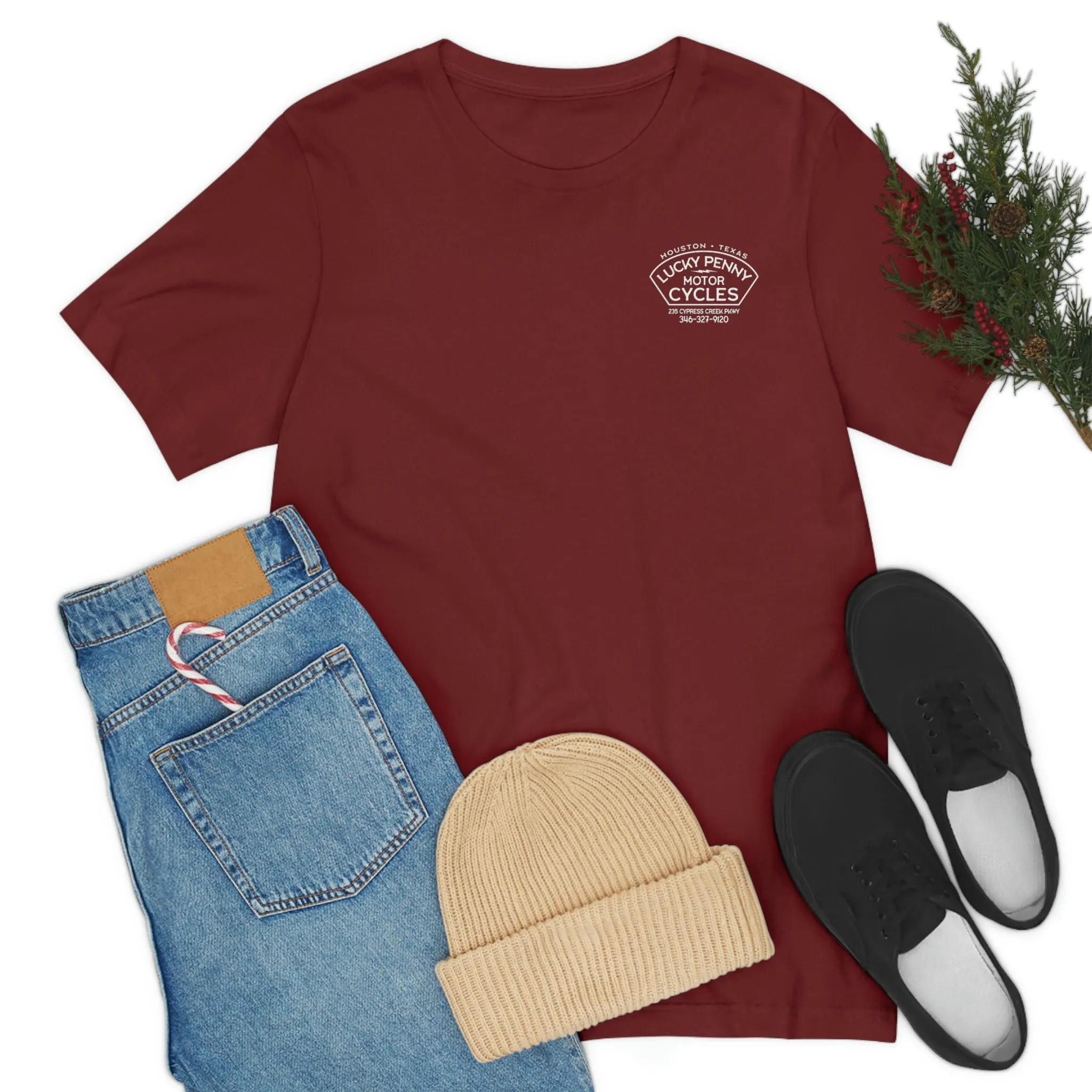 Lucky Penny Cycles Houston Script T-Shirt