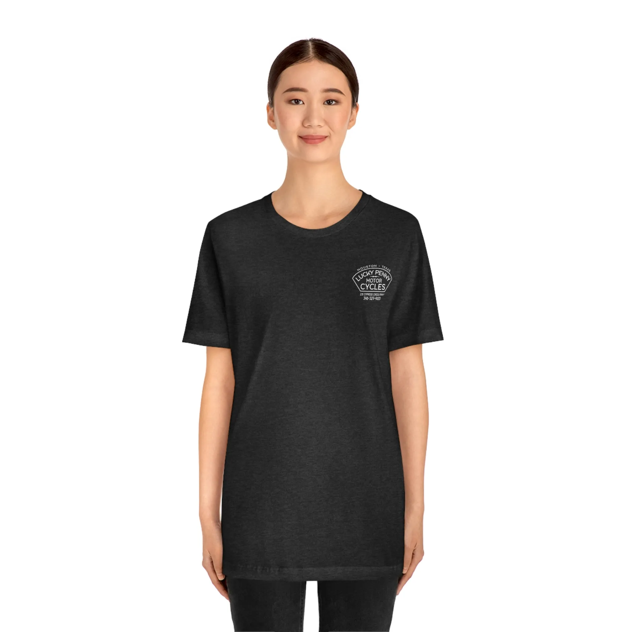 Lucky Penny Cycles Houston Script T-Shirt