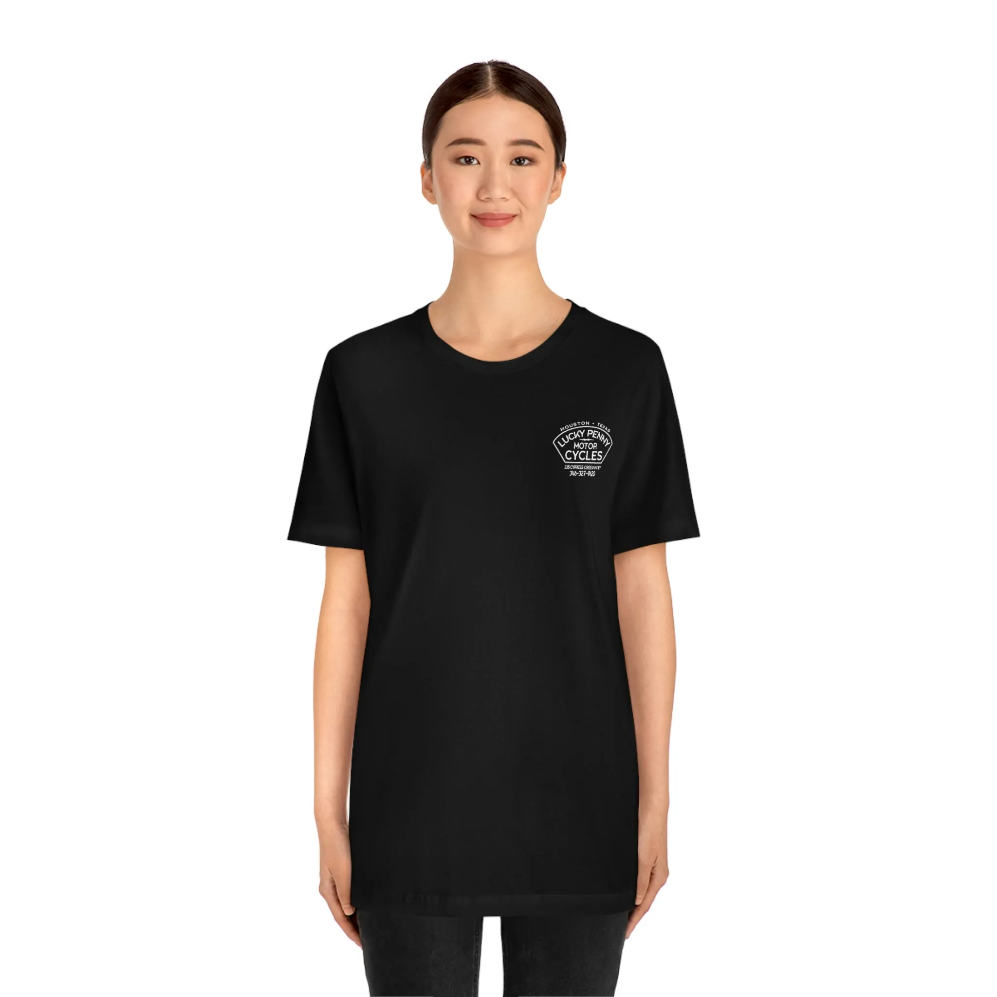 Lucky Penny Cycles Houston Script T-Shirt