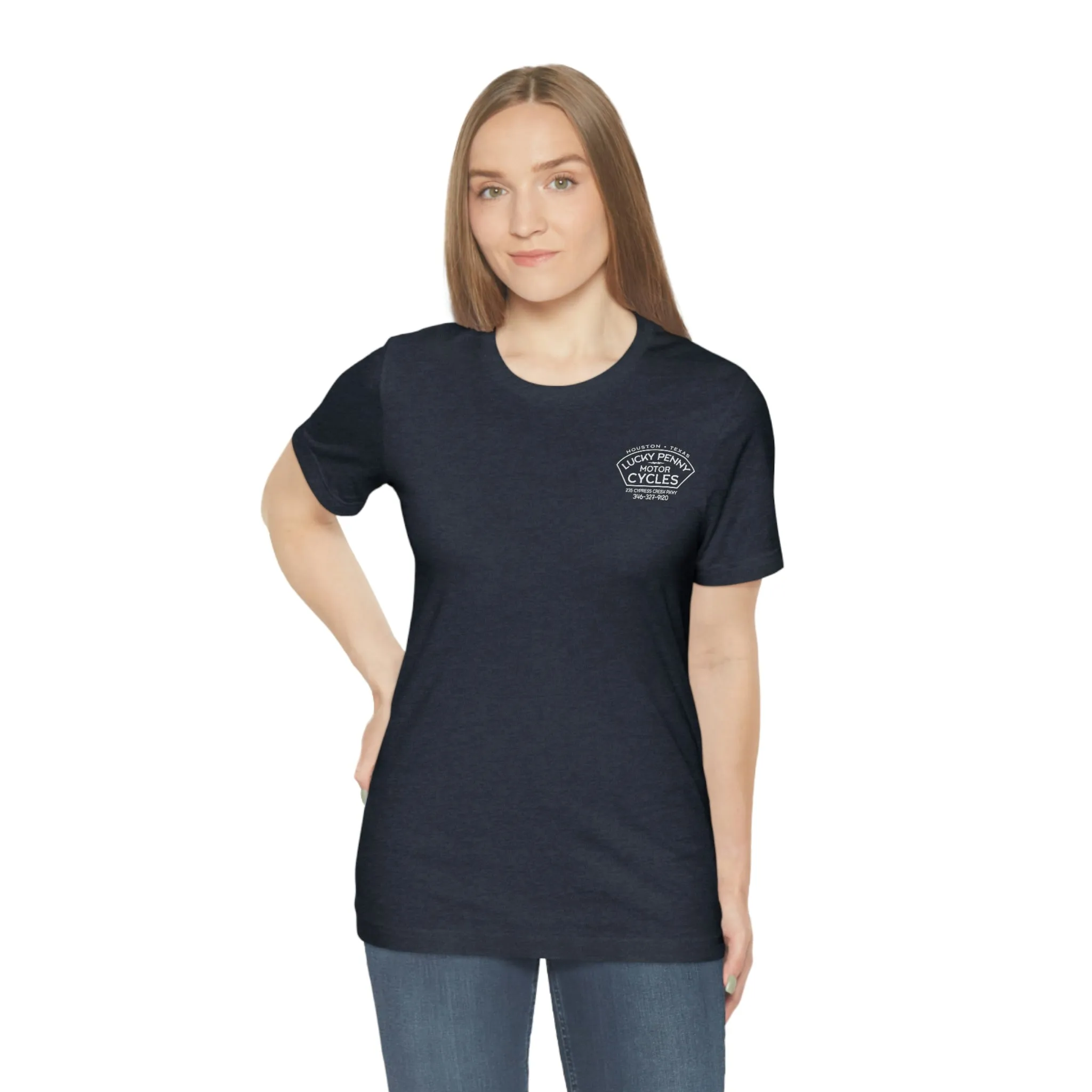 Lucky Penny Cycles Houston Script T-Shirt