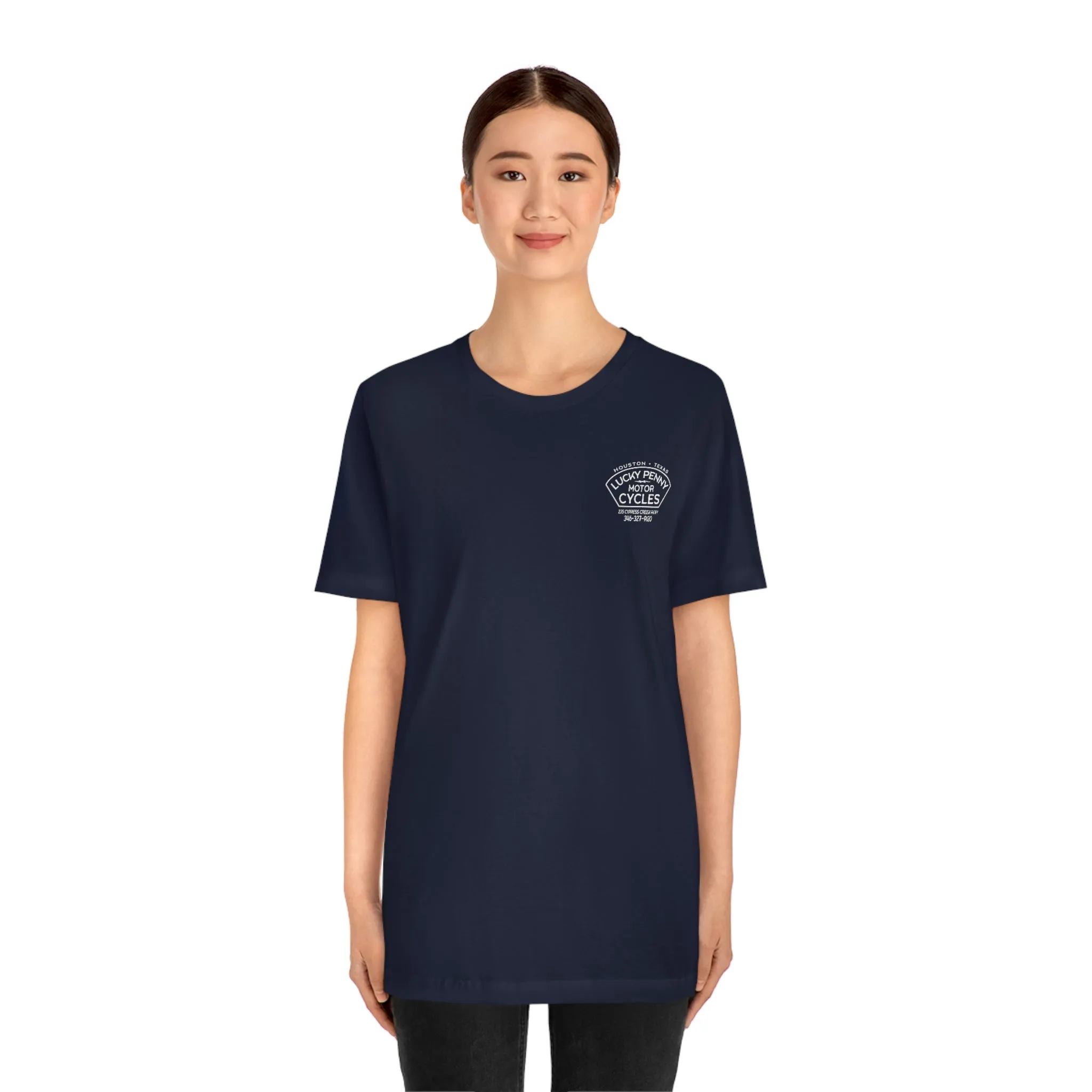 Lucky Penny Cycles Houston Script T-Shirt