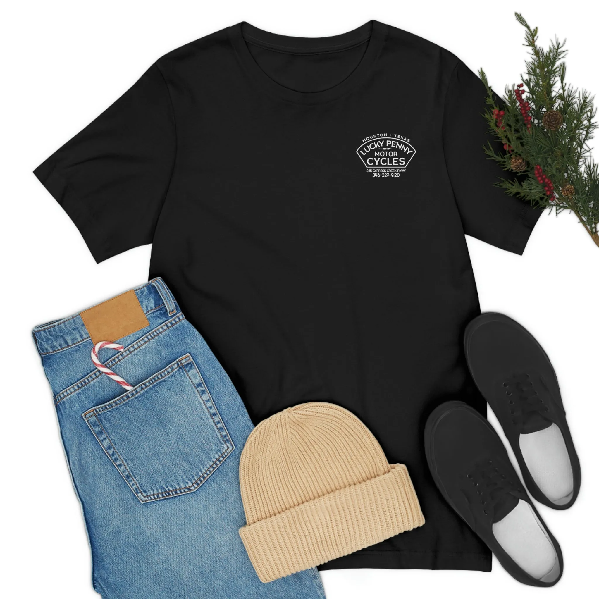 Lucky Penny Cycles Houston Script T-Shirt