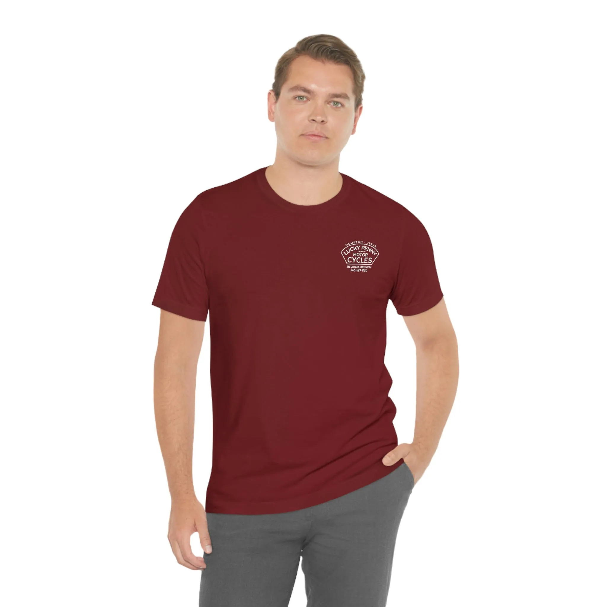 Lucky Penny Cycles Houston Script T-Shirt