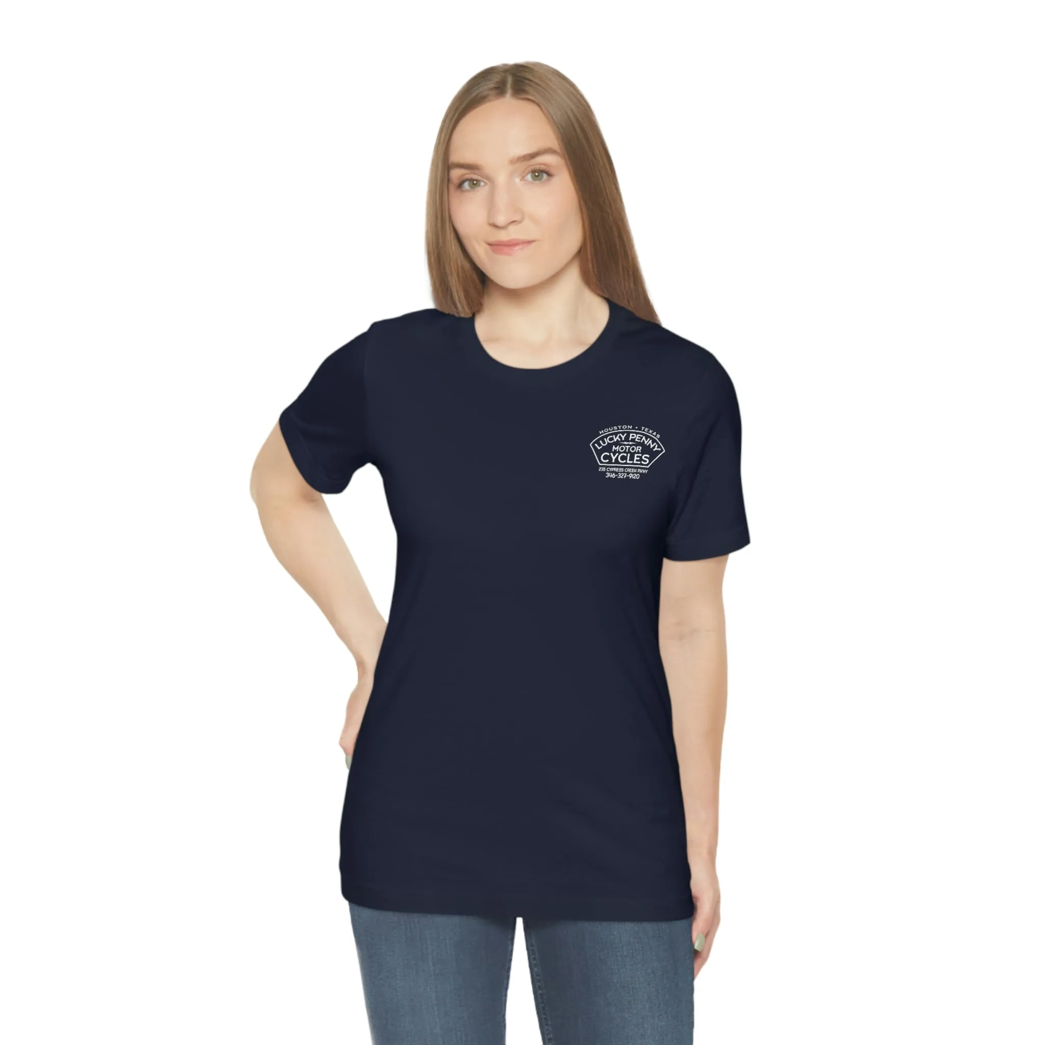 Lucky Penny Cycles Houston Script T-Shirt