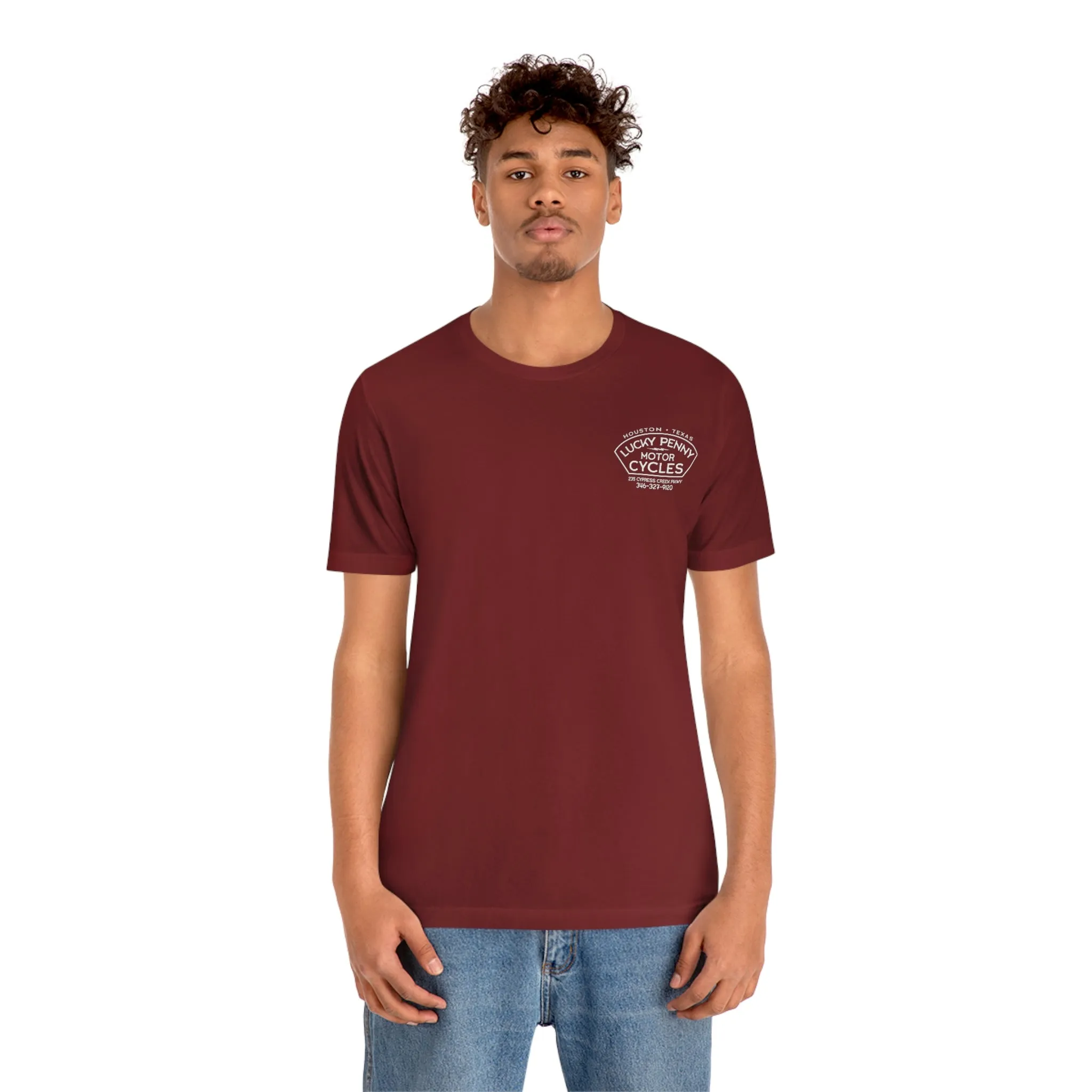 Lucky Penny Cycles Houston Script T-Shirt