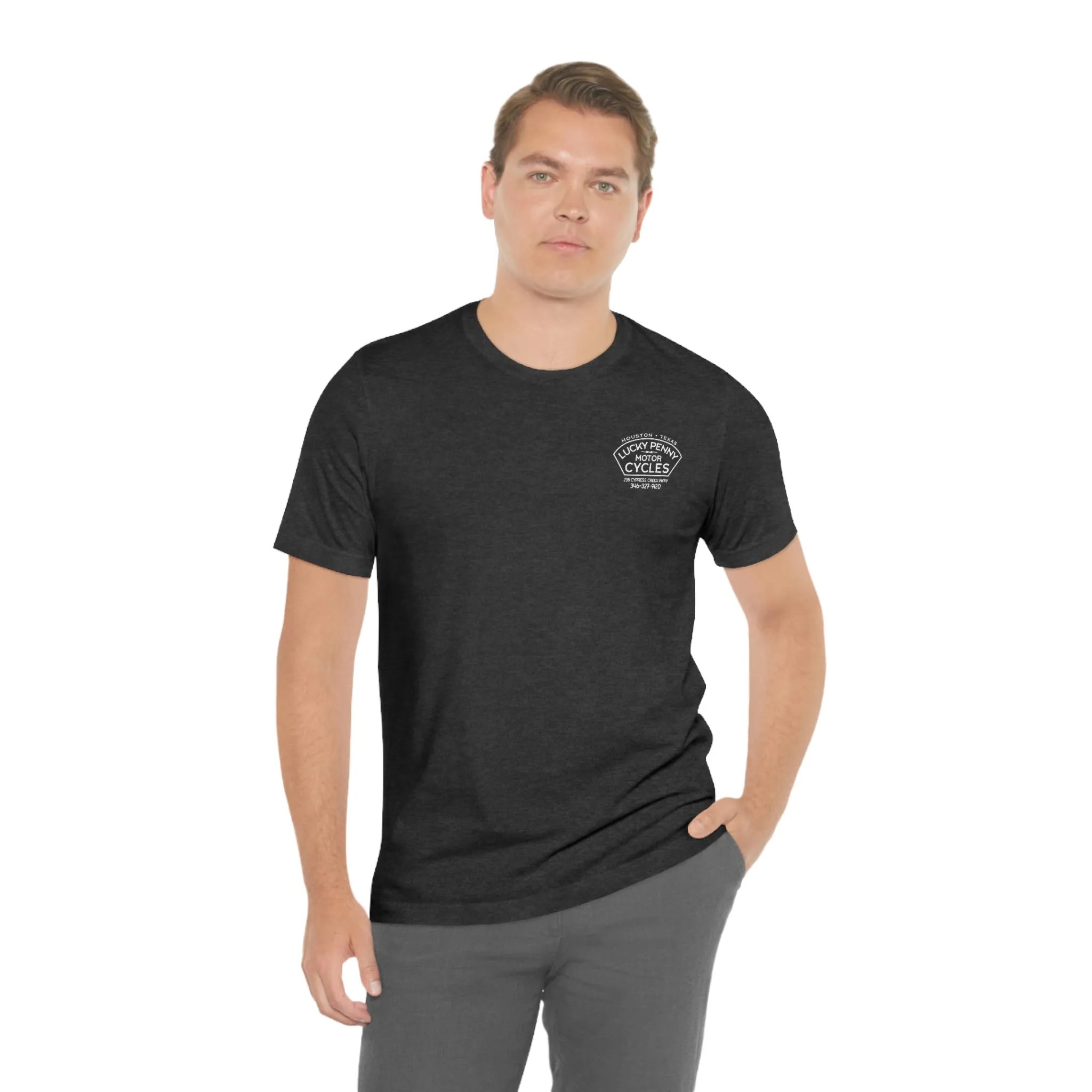 Lucky Penny Cycles Houston Script T-Shirt