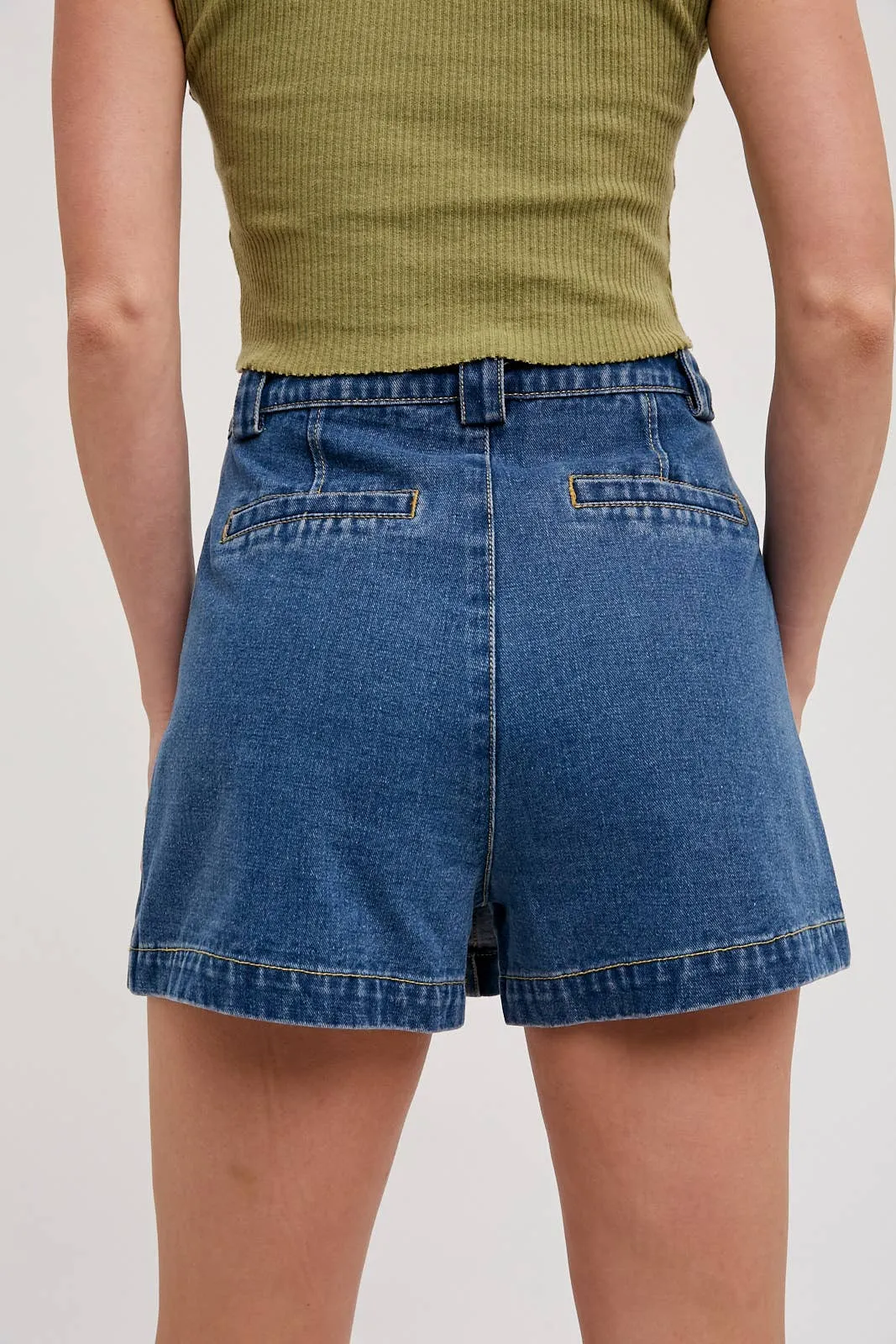 Lucy Pleated Denim Skort
