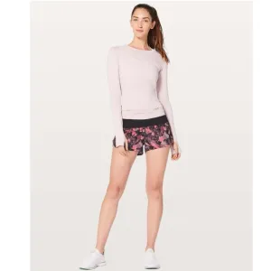 Lululemon Speed Up Short 2.5&quot;'Translucence Alpine White Multi / Black Sz 6