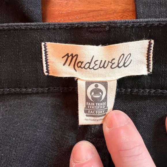 Madewell 10&quot; High-Rise Skinny Jeans in BLACK Size 28 NWOT
