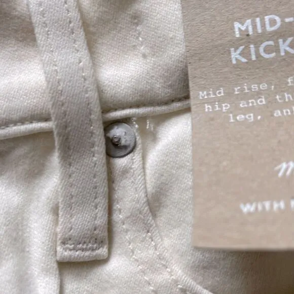 Madewell NWT Kick Out Crop Jeans Size 25 in Vintage Canvas
