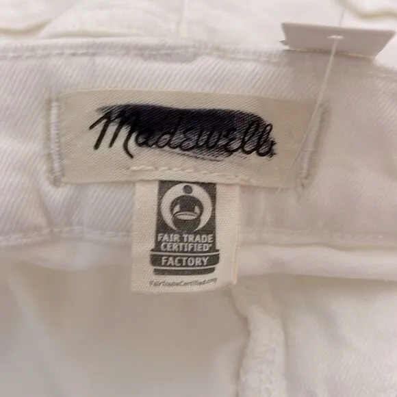 Madewell NWT Perfect Vintage Wide Leg Crop Jeans Size 24W in Tile White
