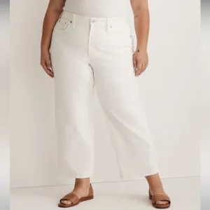 Madewell NWT Perfect Vintage Wide Leg Crop Jeans Size 24W in Tile White
