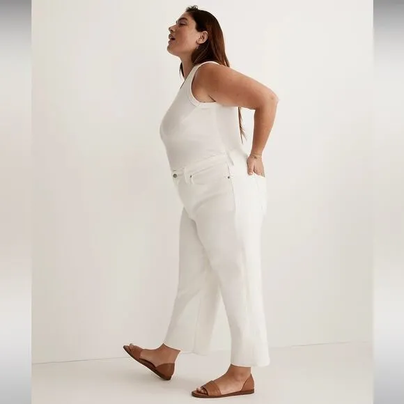 Madewell NWT Perfect Vintage Wide Leg Crop Jeans Size 24W in Tile White