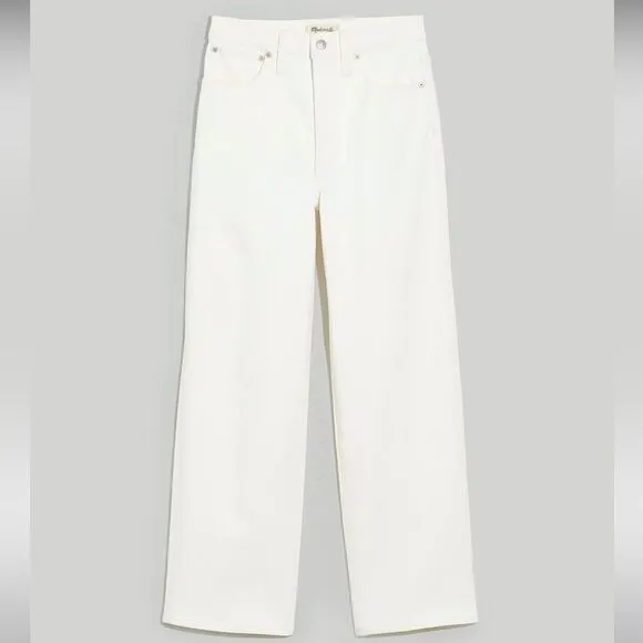 Madewell NWT Perfect Vintage Wide Leg Crop Jeans Size 24W in Tile White