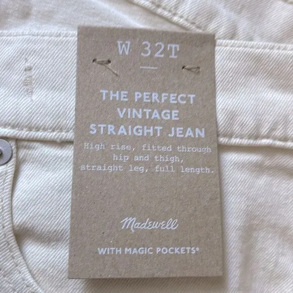 Madewell NWT Tall Perfect Vintage Straight Jean in Vintage Canvas Size 32T
