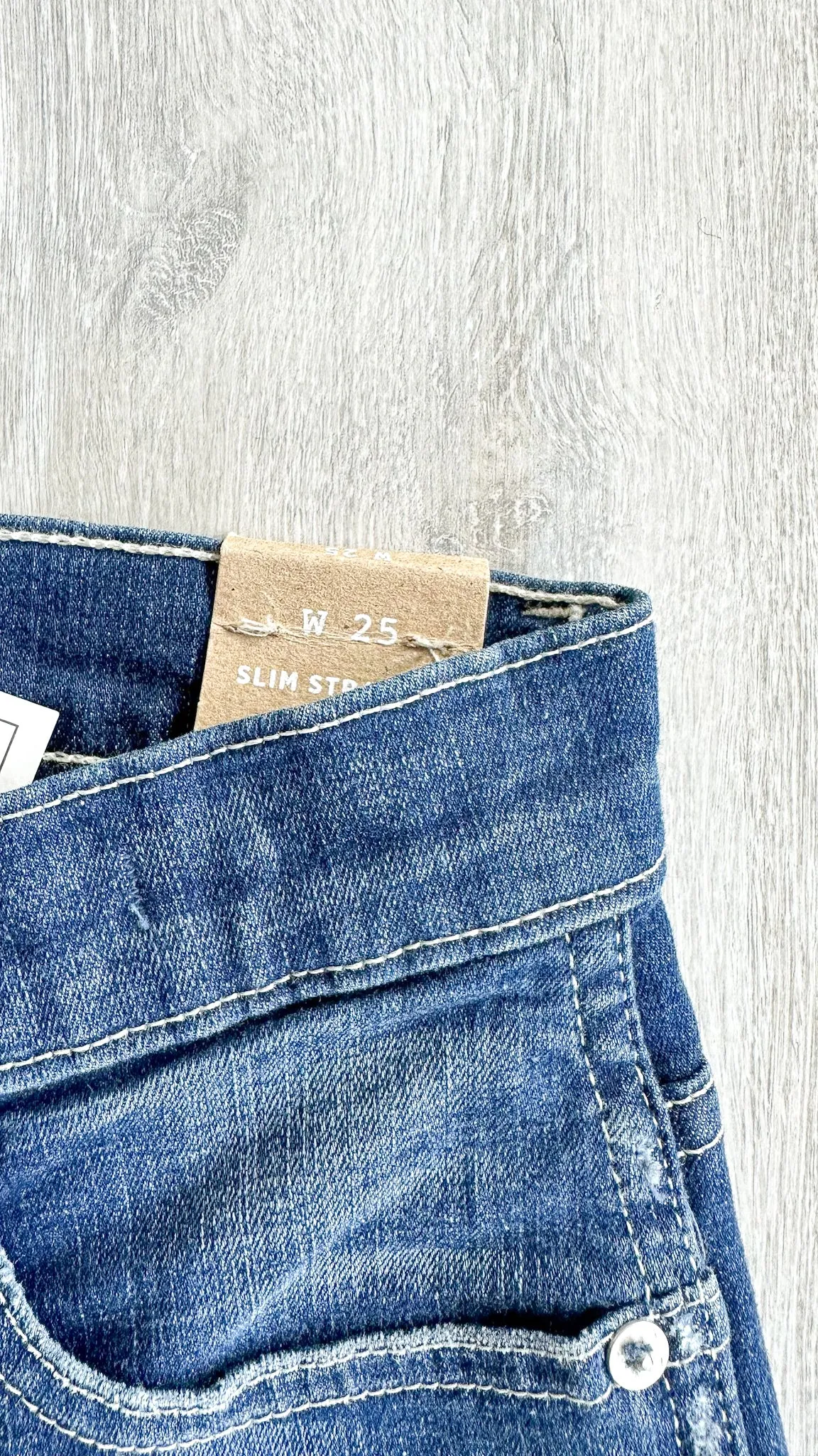Madewell Slim Straight Denim Jeans Raw Hem Edition