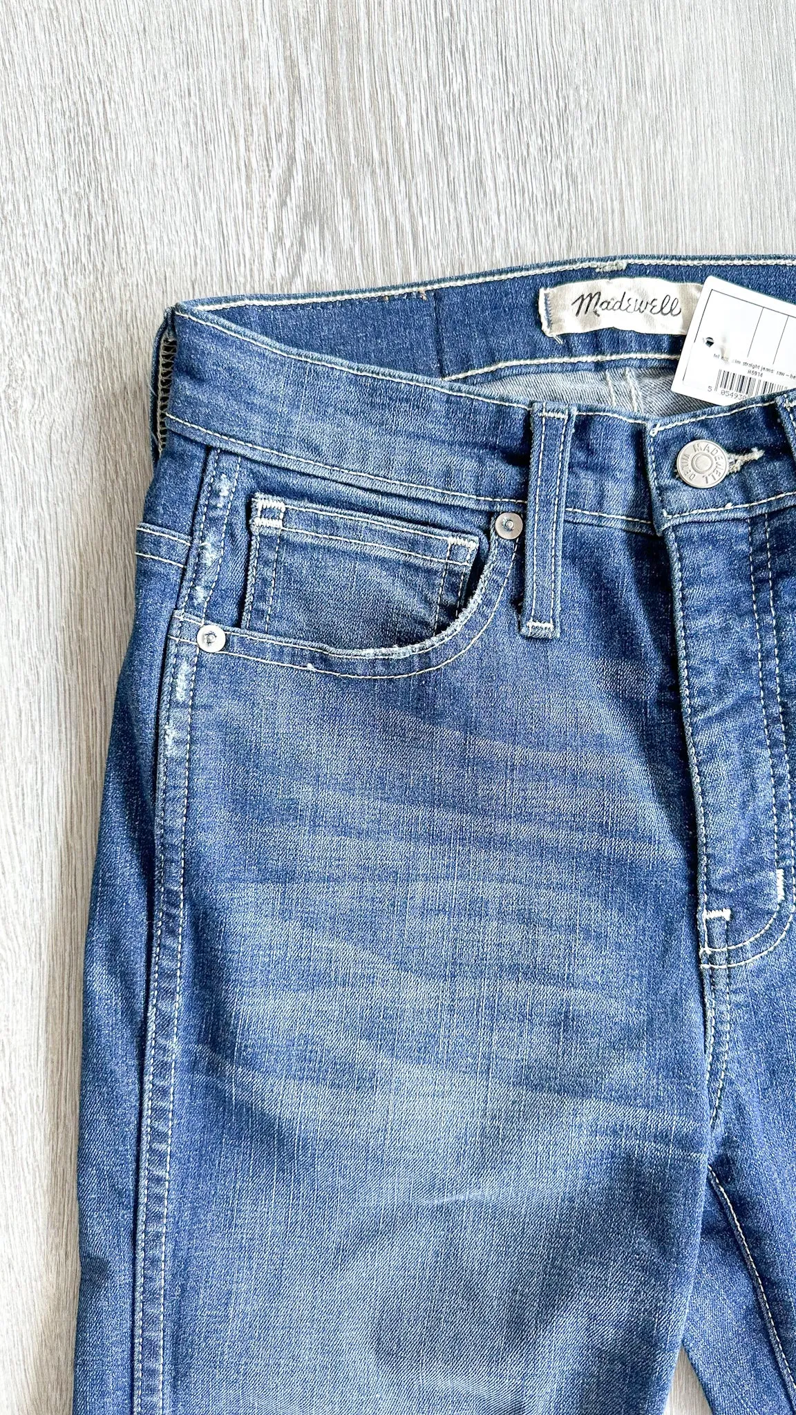 Madewell Slim Straight Denim Jeans Raw Hem Edition