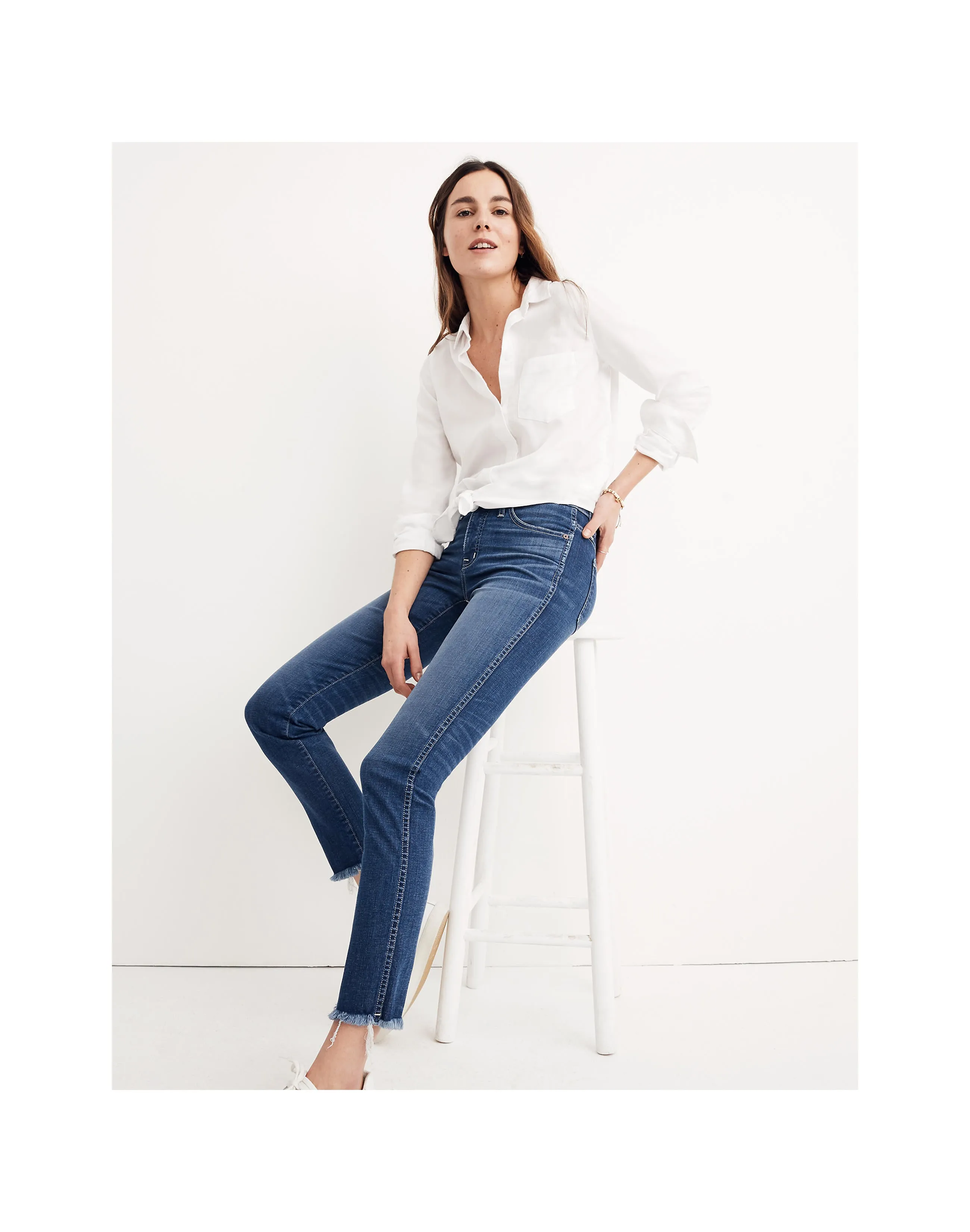 Madewell Slim Straight Denim Jeans Raw Hem Edition