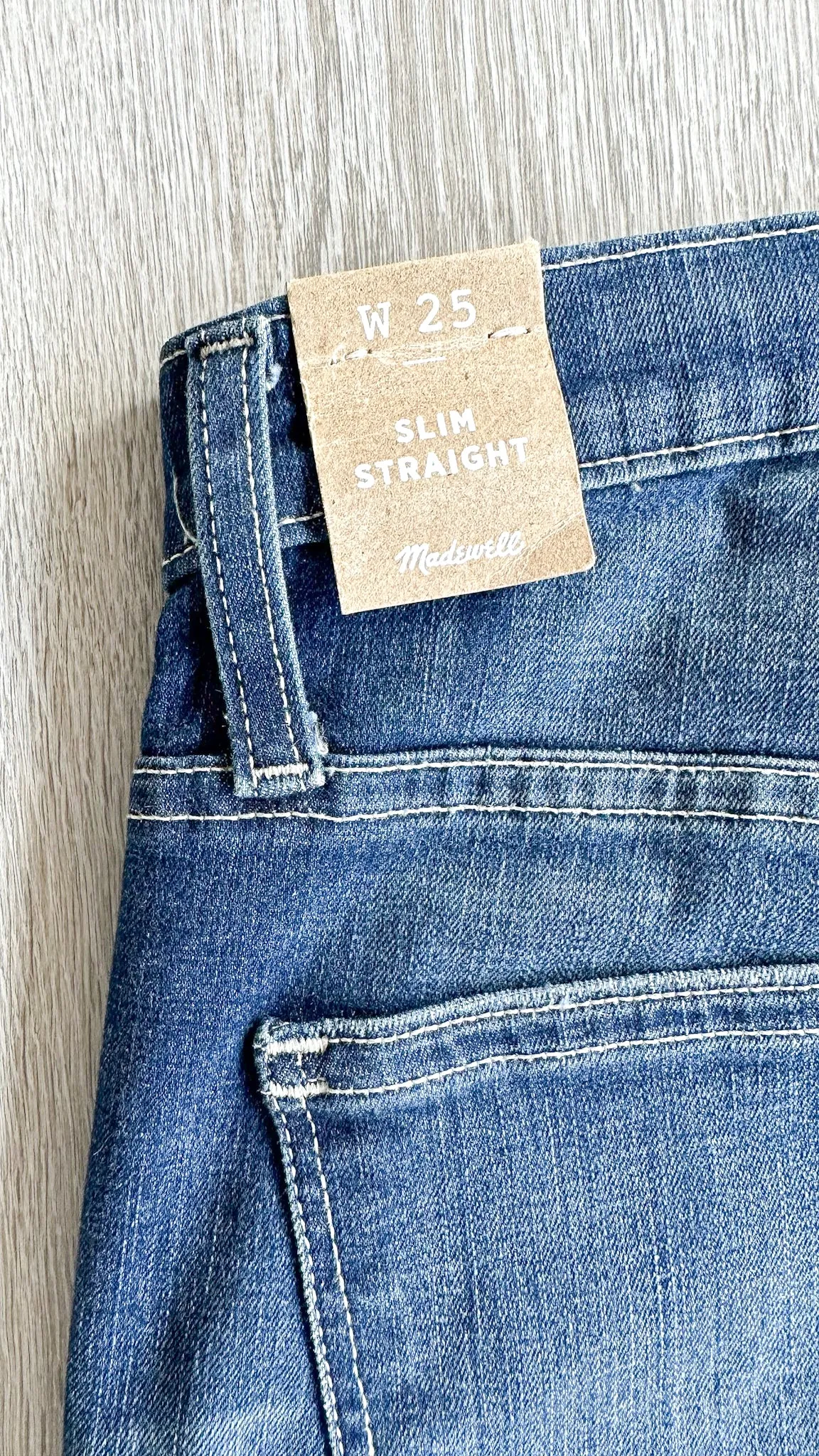 Madewell Slim Straight Denim Jeans Raw Hem Edition