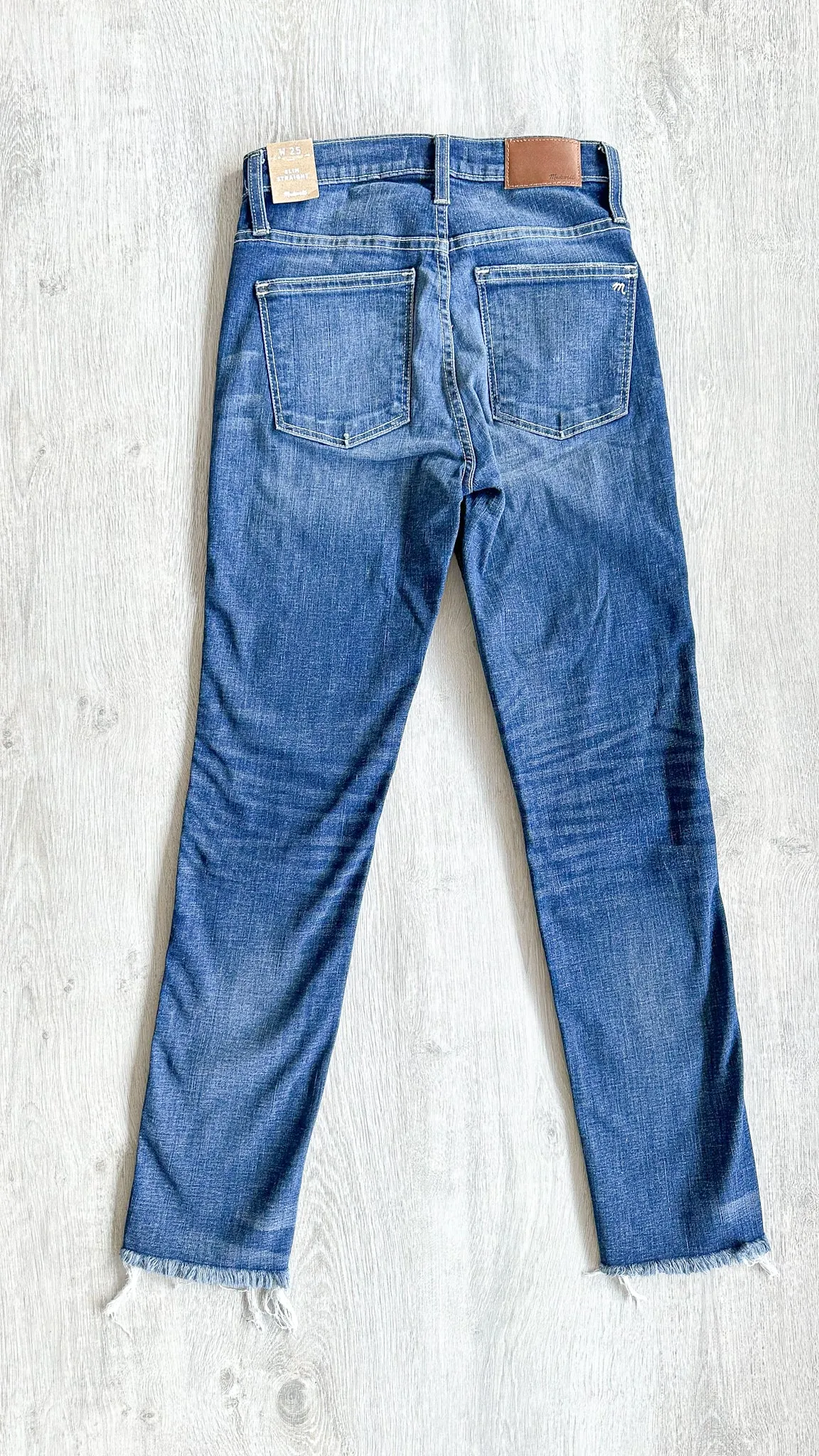 Madewell Slim Straight Denim Jeans Raw Hem Edition