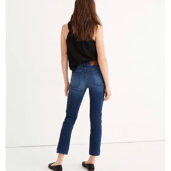 Madewell Stovepipe Jeans Ribbon Stripe Tux Edition SZ 32