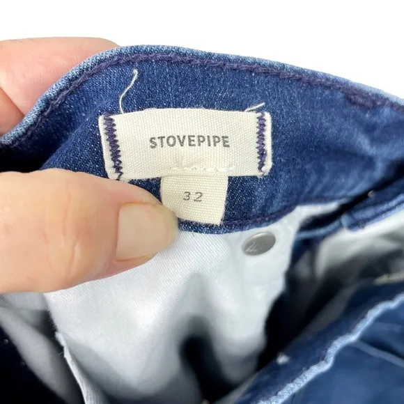 Madewell Stovepipe Jeans Ribbon Stripe Tux Edition SZ 32