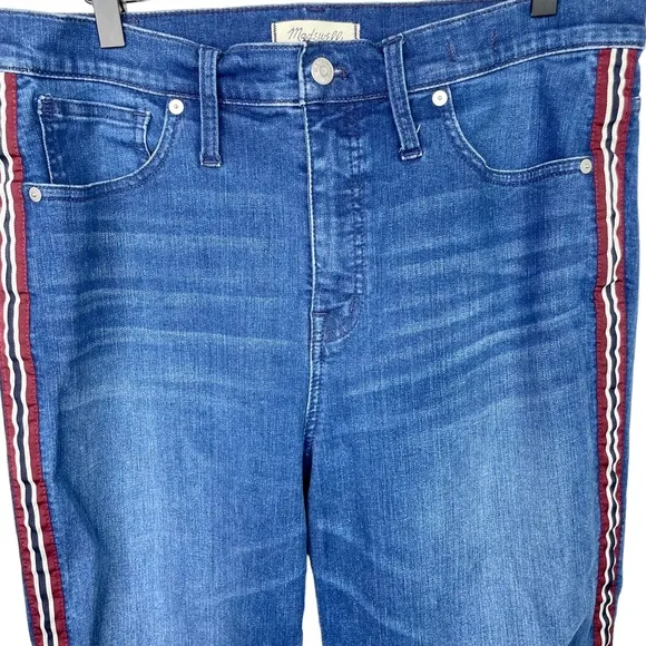 Madewell Stovepipe Jeans Ribbon Stripe Tux Edition SZ 32