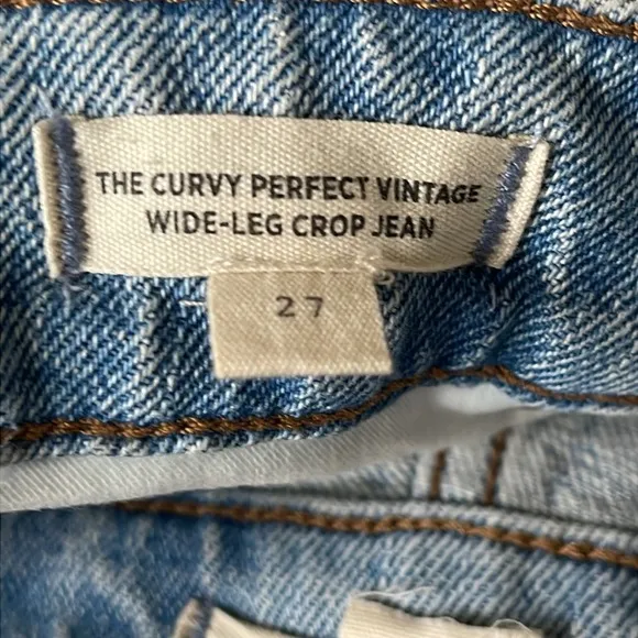 Madewell The Curvy Perfect Vintage Wide-Leg Crop Jeans Size 27 in Altoona Wash