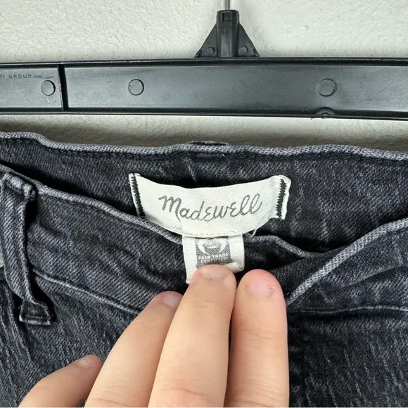 Madewell The Mid Rise Perfect Vintage Jeans Womens 31 Washed Black Rigid Denim