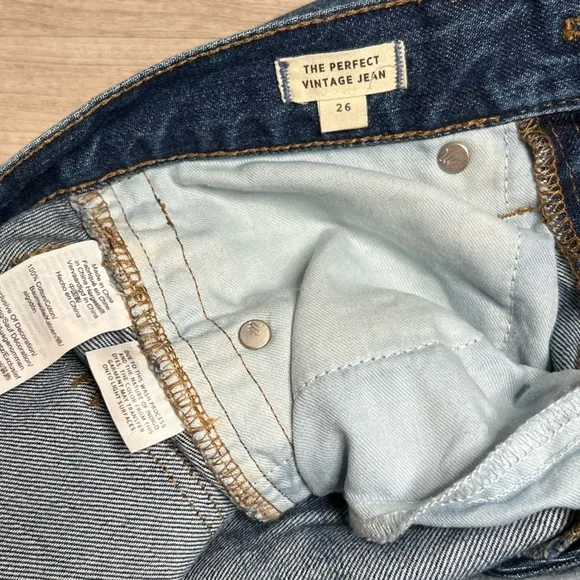 Madewell The Perfect Vintage Jean: Metallic Tuxedo Stripe Edition, size 26