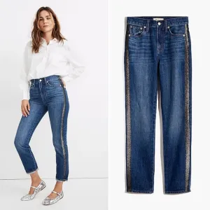 Madewell The Perfect Vintage Jean: Metallic Tuxedo Stripe Edition, size 26