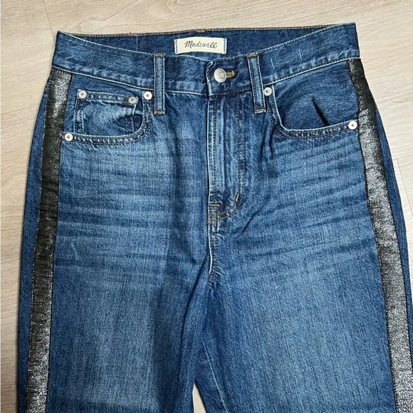 Madewell The Perfect Vintage Jean: Metallic Tuxedo Stripe Edition, size 26